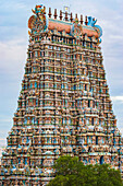 Verschnörkelter Meenakshi-Tempel; Madurai, Tamil Nadu, Indien