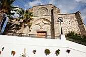 Low Angle View Of The Front Entrance Of A Building; Vejer De La Frontera Andalusia Spain