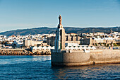 Statue Of El Santo In The Port Of Tarifa; Tarifa Cadiz Andalusia Spain