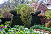 Topiary Shaped Like Squirrels In A Yard; Sussex, England