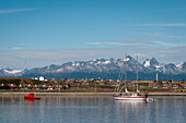 Boats In The Harbour; Ushuaia, Tierra Del Fuego, Argentina