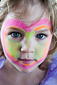 A Young Girl With Her Face Painted; Gold Coast Queensland Australia