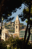 A Bell Tower Of A Church; Ventimiglia Italy