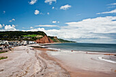 Gebäude entlang der Küstenlinie; Sidmouth Devon England