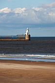 A Beacon At The End Of A Pier; Blyth Northumberland England