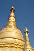 Myanmar (Burma), Yangon (Rangoon), Botataung Paya, Architectural detail, A golden rooftop.