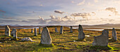 Callanish Steinkreis Nummer 3 früh am Abend; Isle Of Lewis Äußere Hebriden Schottland