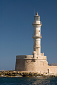 Griechenland, Kreta, Chania, Nahaufnahme eines alten Leuchtturms.