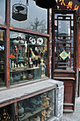 Curios Displayed In A Window; Beijing China