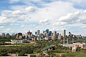 Skyline With Walterdale Bridge And The Downtown Core; Edmonton Alberta Canada