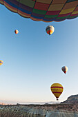 Hot Air Balloons In Flight; Goreme Nevsehir Turkey