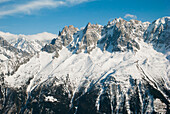 Schnee in den französischen Alpen; Chaminox-Mont-Blanc Rhone-Alpes Frankreich