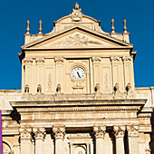 Uhr und verzierte Fassade der Kathedrale von Guatemala-Stadt; Guatemala-Stadt Guatemala