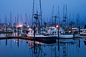 Fischerhafen und Boote in der Blauen Stunde; Charleston Oregon Vereinigte Staaten Von Amerika