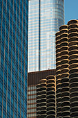 Gebäude mit verschiedenen architektonischen Designs; Chicago Illinois Vereinigte Staaten Von Amerika