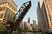 A Raised Bridge Over The Chicago River; Chicago Illinois United States Of America