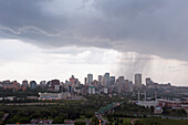 Skyline Of Edmonton With Storm Clouds; Edmonton Alberta Canada