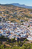 High Angle View Of The City Of Chefchaouen; Chefchaouen Morocco
