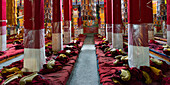 Drepung-Kloster, Mönchskleidung und Klosterinnenraum; Lhasa, Xizang, China