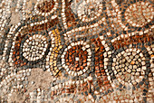 Turkey, Izmir Province, Ephesus, Marble tile mosaic on floor of ancient greco-roman ruins