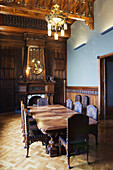 Spain, Catalonia, Barcelona, Dining Room in Palau Guell