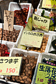 Food on display for sale; Tokyo, Japan