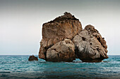 Large rock formations in ocean; Aphrodite Bay, Cyprus
