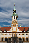 Czech Republic, Building with clock tower; Prague