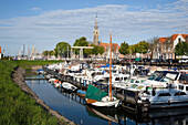 Netherlands, Zealand, Boats in harbour; Veere