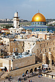 Jerusalem, View of Wailing Wall and Dome Of Rock; Israel