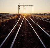 Railway Lines at Sunset