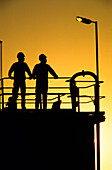 Mining, Ore Processing Plant, Sunset Silhouette, Workers