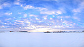 Panoramic Landscape of Sunrise on Early Morning in Winter, Upper Palatinate, Bavaria, Germany