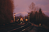 Train and Train Tracks, Fraser Valley, British Columbia, Canada