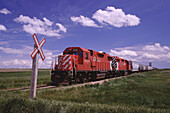 Train at Crossing, Saskatchewan, Canada