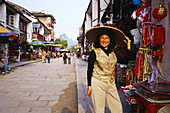 Porträt eines Touristen, Yangshou, China