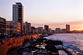 Malicon bei Sonnenuntergang, Havanna, Kuba