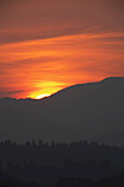 Sonnenuntergang, Fraser Valley, Britisch-Kolumbien, Kanada