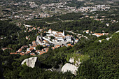 Luftaufnahme des Nationalpalastes von Sintra, Portugal