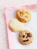Close-up of Cookies on Linen Napkin