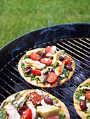 Homemade, Gourmet Pizzas on Barbecue Grill