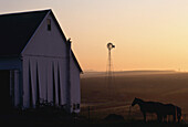 Bauernhof bei Sonnenaufgang, Lancaster County, Pennsylvania USA