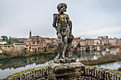 Bacchus state at the Palais de La Berbie bishop's palace gardens, overlooking the River Tarn and the city of Albi.