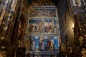 Kathedrale Sainte-Cecile von Albi, erbaut im Stil der südfranzösischen Gotik, das Innere, ein Gemälde des Jüngsten Gerichts, eine Wandmalerei aus dem 15.