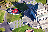 Luftaufnahme des Gedenkschreins in Melbourne, Australien.
