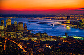 Lower Manhattan and Hudson River from the Empire State Building, NYC, USA