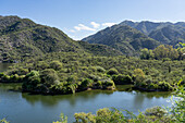 A reservoir by Villa San Agustin in San Juan Province, Argentina.