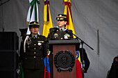 Bogota's police commander Brigadier General Sandra Patricia Hernandez speaks during the taking command ceremony of Colombian Police Brigadrier General Sandra Patricia Hernandez, in Bogota, Colombia, June 30, 2023.