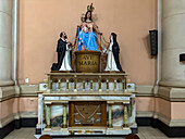 Statues of the Virgin Mary and Baby Jesus in a side chapel in the San Rafael Archangel Cathedral in San Rafael, Argentina.