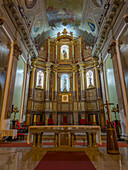 Das Hauptaltarbild in der Apsis der kunstvollen Kathedrale der Unbefleckten Empfängnis in San Luis, Argentinien.